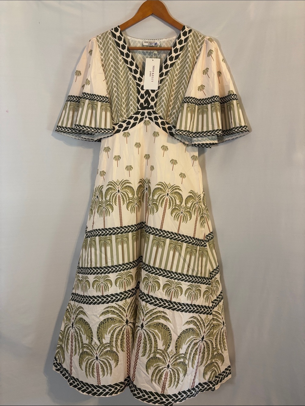Miss Kelly 1999 Palm Tree Maxi Dress large